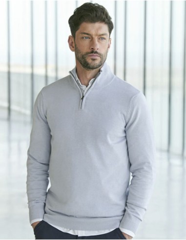 HEN-H729-Mens Quarter Zip Jumper